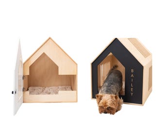Dog Furniture, Custom Dog Carte, Modern Dog Crate, Indoor Dog House, Personalized Pet House, Pet Supplies, Unique Dog Crate, Black Dog Bed