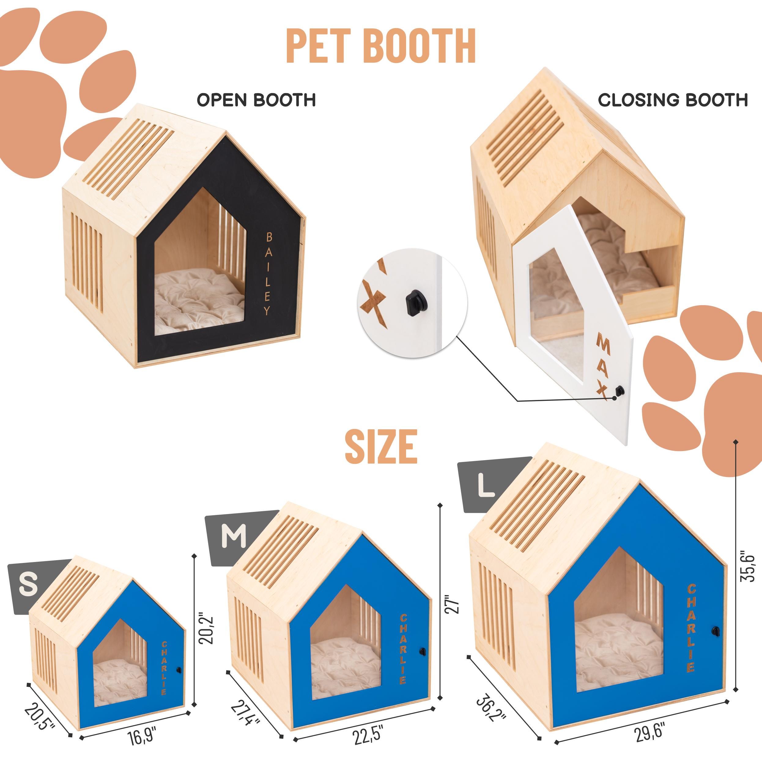 Minimalist Dog Crate, Wooden Dog Kennel, Personalized for Dog Bed, Dog ... - Offset Shelving Dog Crate For Minimalist Homes