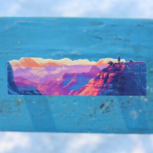 Pegatina pixelada impermeable de infinito del Gran Cañón, para botella de agua, portátil, envolvente y parachoques.