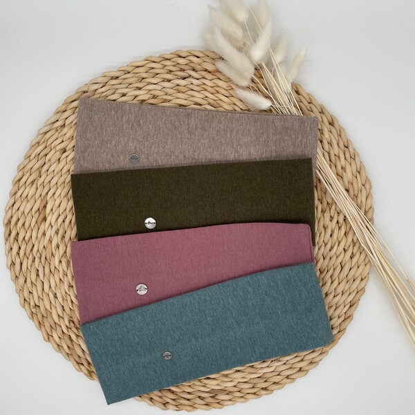 Stirnband, handmade, Jersey, French Terry, mit Bergmotiv, Bergliebe, Mountain, altrosa, beige, khaki, rauchblau