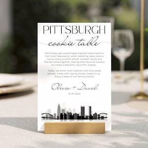Pittsburgh Cookie Table Sign Canva Template - bewerkbare bruiloft dessertbord, afdrukbare koekjes voor de hele Yinz-traditie, Instant Download A2