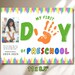 Editable First Day of Preschool Handprint With Photo- Printable Back to ...