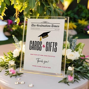 Graduation Cards and Gifts Sign Newspaper Template- Editable Graduate ...