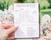 Custom Wedding Crossword Puzzle: Bridal Shower Cocktail Hour Game, Printable Engagement Guest Activity, Editable Canva Template Download