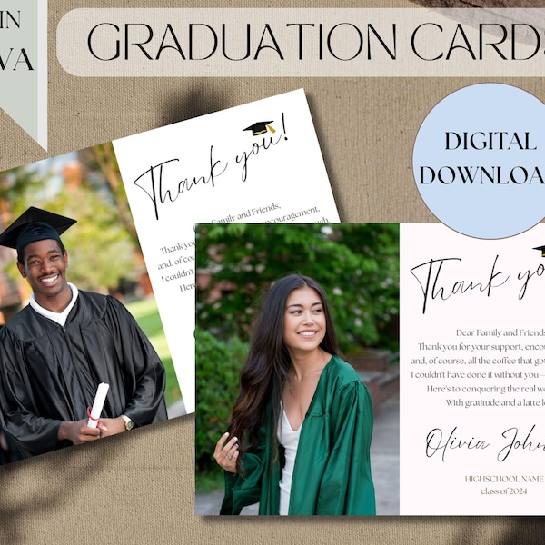 Thank You Template Graduate Etsy Thank You Template Graduate Etsy
