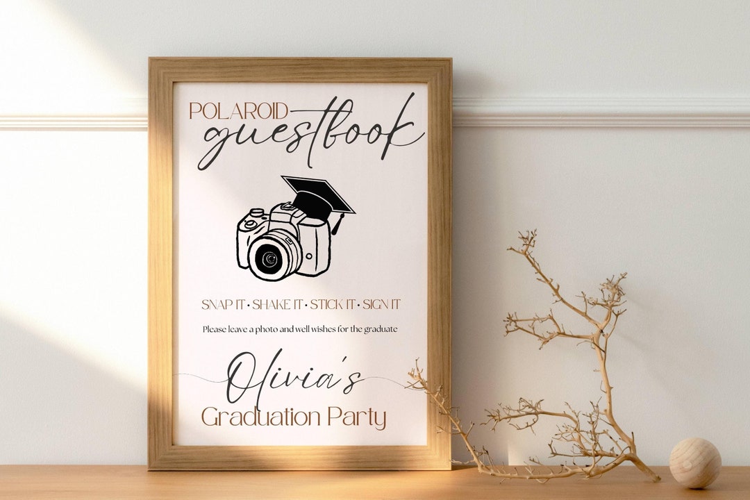 Graduation Polaroid Guestbook Sign Template Printable Photo Guest Book ...