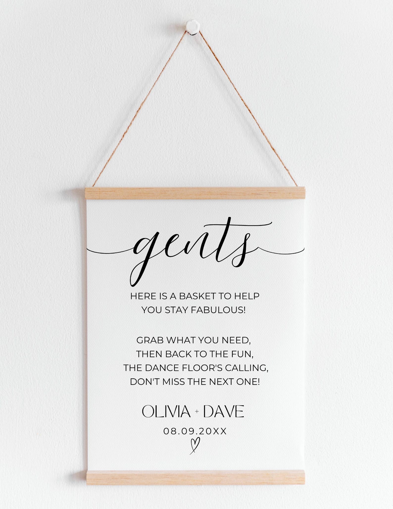 Wedding Bathroom Sign Template Minimalist Editable Ladies Gents Basket ...