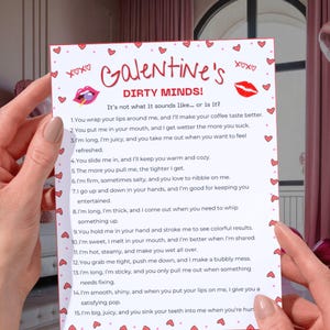 Galentine's Dirty Minds Game - Druckbare Valentinstag-Trivia, Erwachsene Damen-Nachttrinken-Party-Spiel, Urlaub Bachelorette Schmutzige Rätsel