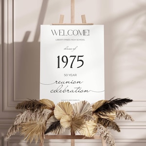 Class Reunion Welcome Sign- Any Year 50th High School Welcome Board, Custom Minimalist Decor Poster, Printable Signage, Canva Template A1