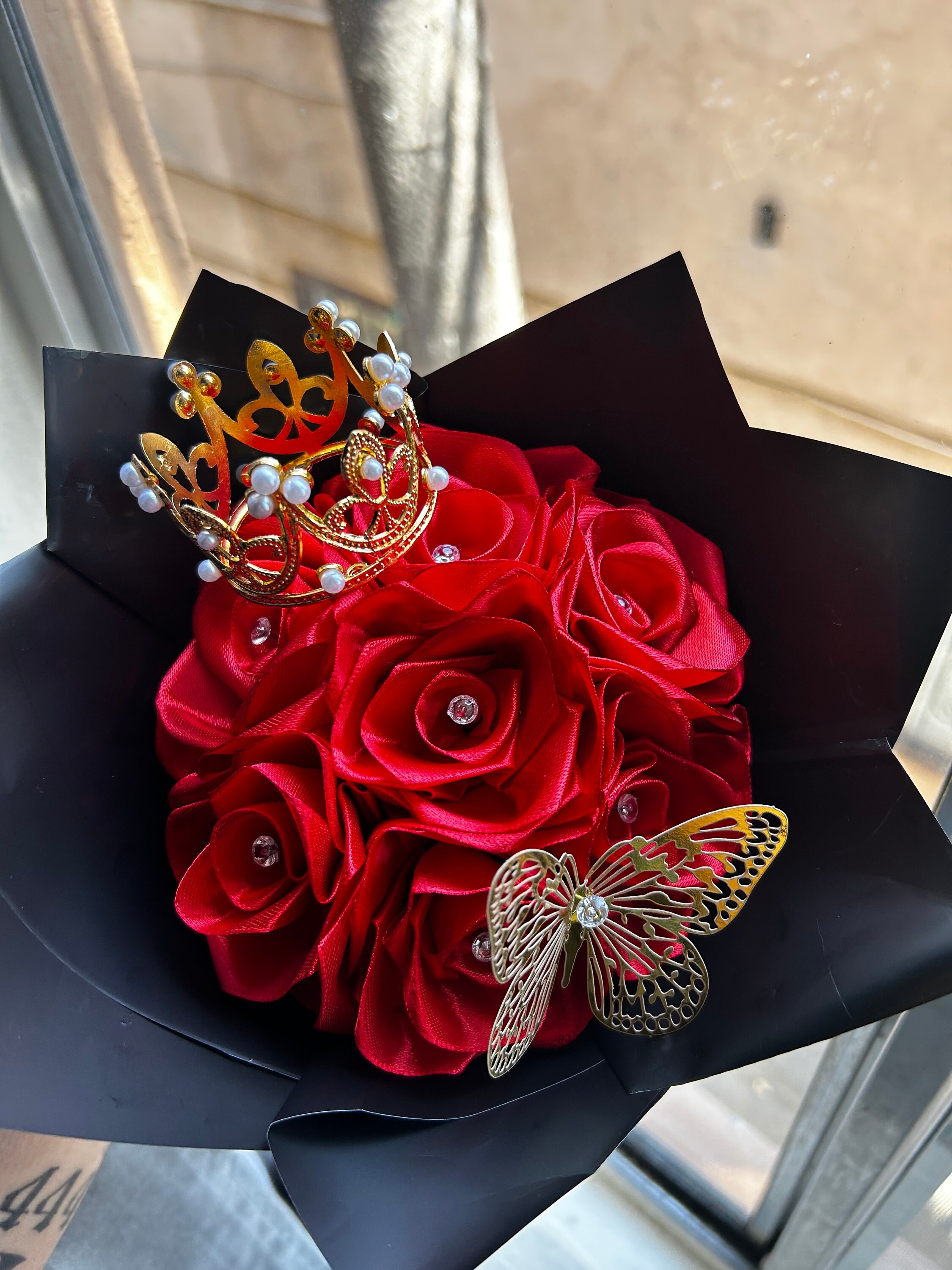Eternal Roses Bouquet Forever Roses Ribbon Roses Anniversary Gift ...