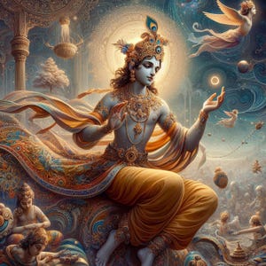 Young God Krishna  – for Printable Artwork – Spiritual Hindu Art for Instant Download