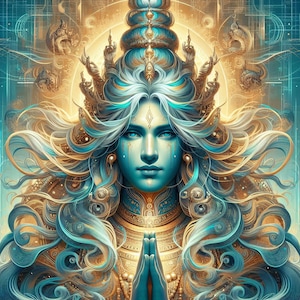 Lord Shiva Blessing Wall Art – Hindu Spiritual Print for Protection & Harmony
