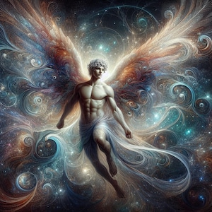 Sacred Eros Digital Print – Spiritual Greek God Art for Instant Download pack of 2