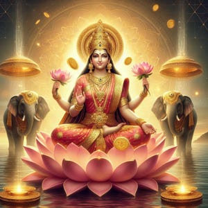 Goddess Lakshmi Print: Hindu Spiritual Art (Digital Download