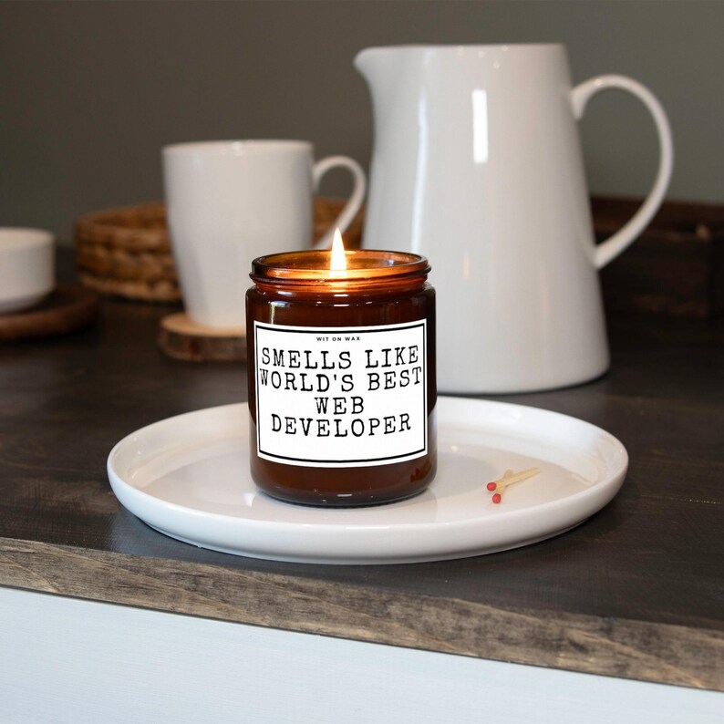 Web Developer Gift for Web Developer Appreciation Programmer Best Had Poured Soy Wax Candle Smells Like Worlds Best Web Developer