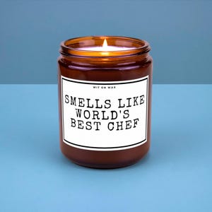 Chef Gift Head Chef Appreciation Candle Culinary Student Hand Poured Soy Wax Candle Smells Like Worlds Best Chef
