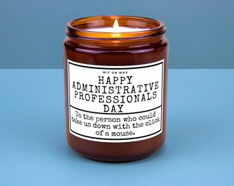 Admin Gift for Administrative Professionals Day Future Administrator Graduation Happy Administrative Professionals Day Hand Made Soy Candle