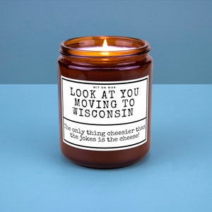 Wisconsin Moving Away Gift for Friend Family Moving Home New Job New Life Housewarming Gift Soy Candle Look At You Moving To Wisconsin
