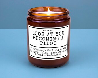 Pilot Gifts for Women Pilot Gifts for Her Funny Pilot School Airplane Candle Aviation Gifts Airplanes Look at you becoming a pilot