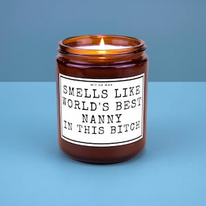 Nanny Gift for Nanny Thank You Present Nanny Candle Smells Like Worlds Best Nanny in this Bitch