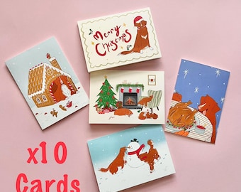 Pack 10 Toller Christmas Cards-  choose your designs