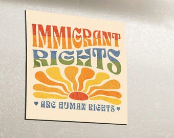 Os direitos dos imigrantes são direitos humanos Adesivo de para-choque Abolish ICE Boho Anti Trump Resist Fascismo Marrom Orgulho México Adesivo de carro