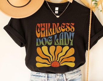 Kamala Harris 2024 Shirt Childless Dog Lady Boho Aesthetic Tee Election 2024 Cat Ladies for Kamala Retro LGBTQIA Rainbow Democrat Vote Blue