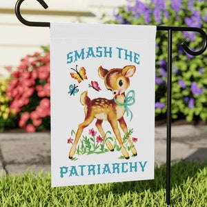 Feminist Flag Smash the Patriarchy Womens Rights Flag Pro Choice Resist Flag Cute Easter Flag Pro Roe Garden Flag Spring Garden Flag