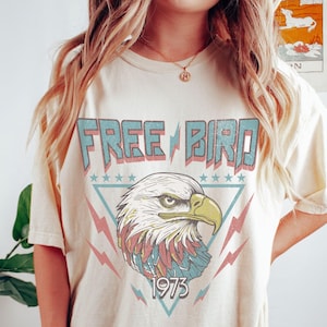 Free Bird Shirt Retro Music Shirt Comfort Colors1973 Old School Band Tee America Eagle Retro Vintage 70s Freedom Southern Rock