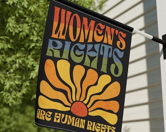 Feminist Flag Womens Rights are Human Rights Boho Garden Flag Pro Choice Flag Resist Flag Pro Roe Garden Flag My Body My Choice Sign