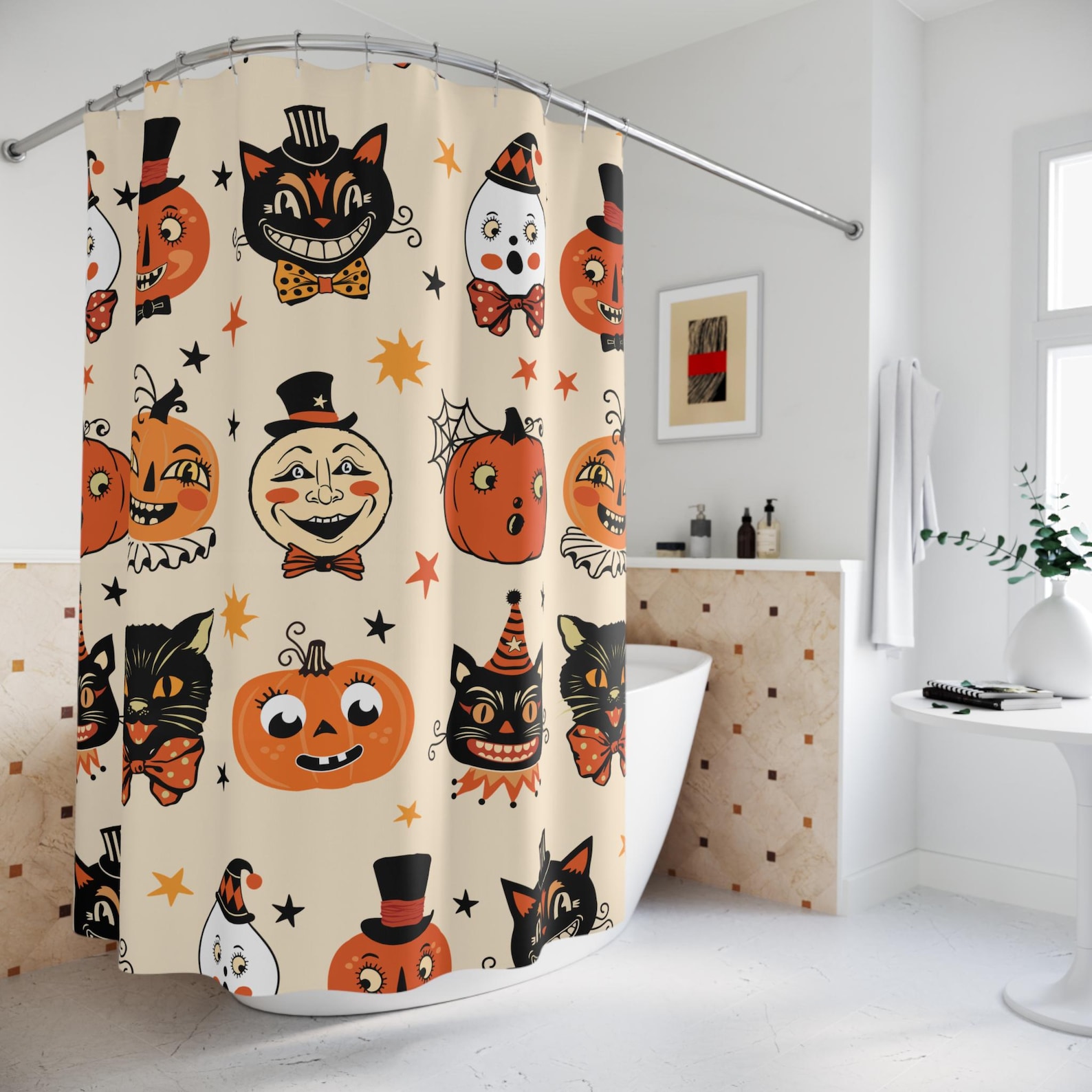 Vintage Halloween Shower Curtainnull