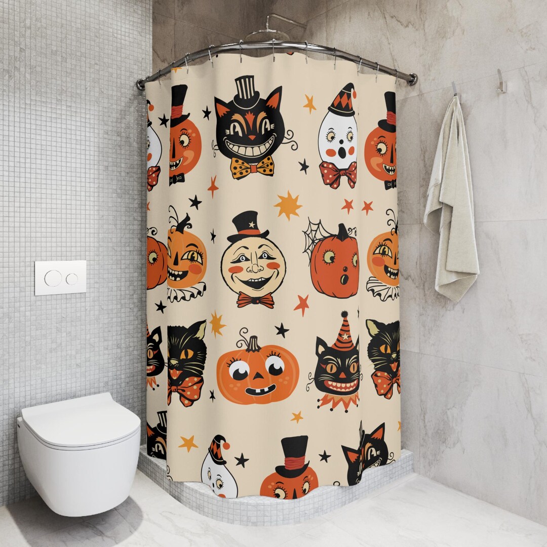 Vintage Halloween Shower Curtainnull