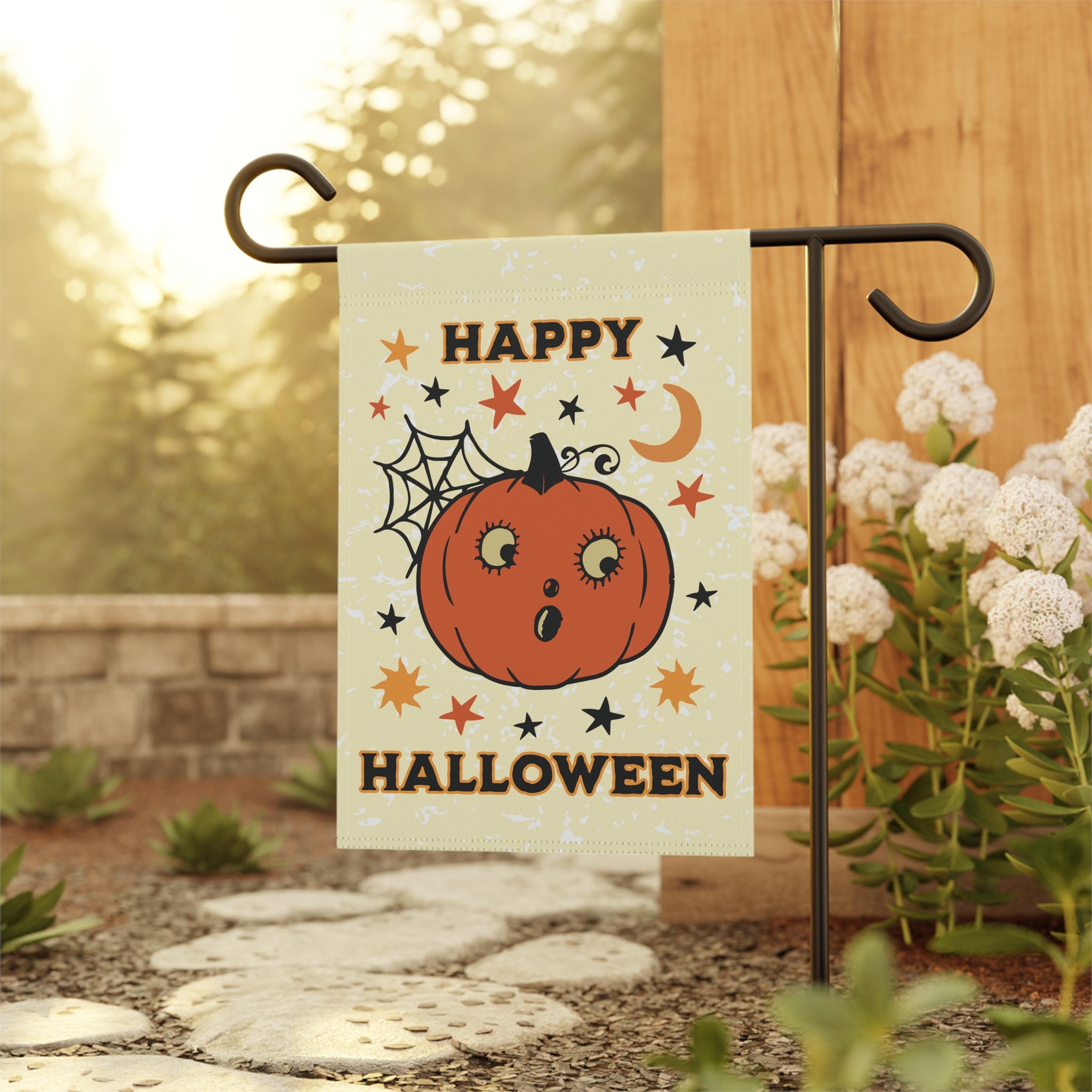 Artofy Gartenflagge 'Spooky Ghost' – Halloween Deko Aus Jute, 30,5x45,7 Cm