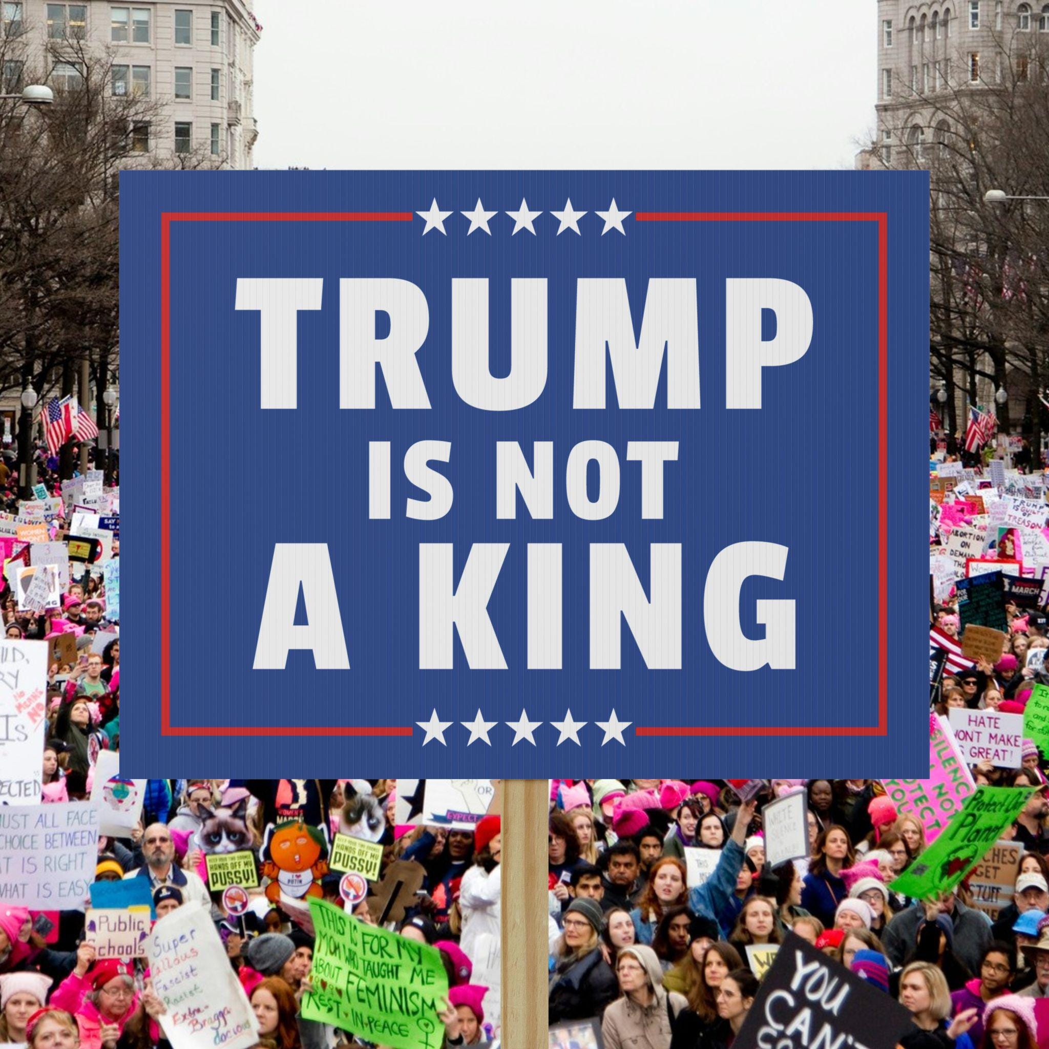 Anti Trump Sign Trump is Not a King Protest Sign W Handle No Kings in ...