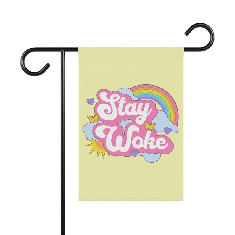 Stay Woke Anti Trump Flag LGBTQIA Flag Resist Flag Cute Kawaii Funny House Banner Trans Gay Rights Rainbow Anti Densantis Liberal Yard Sign image 8