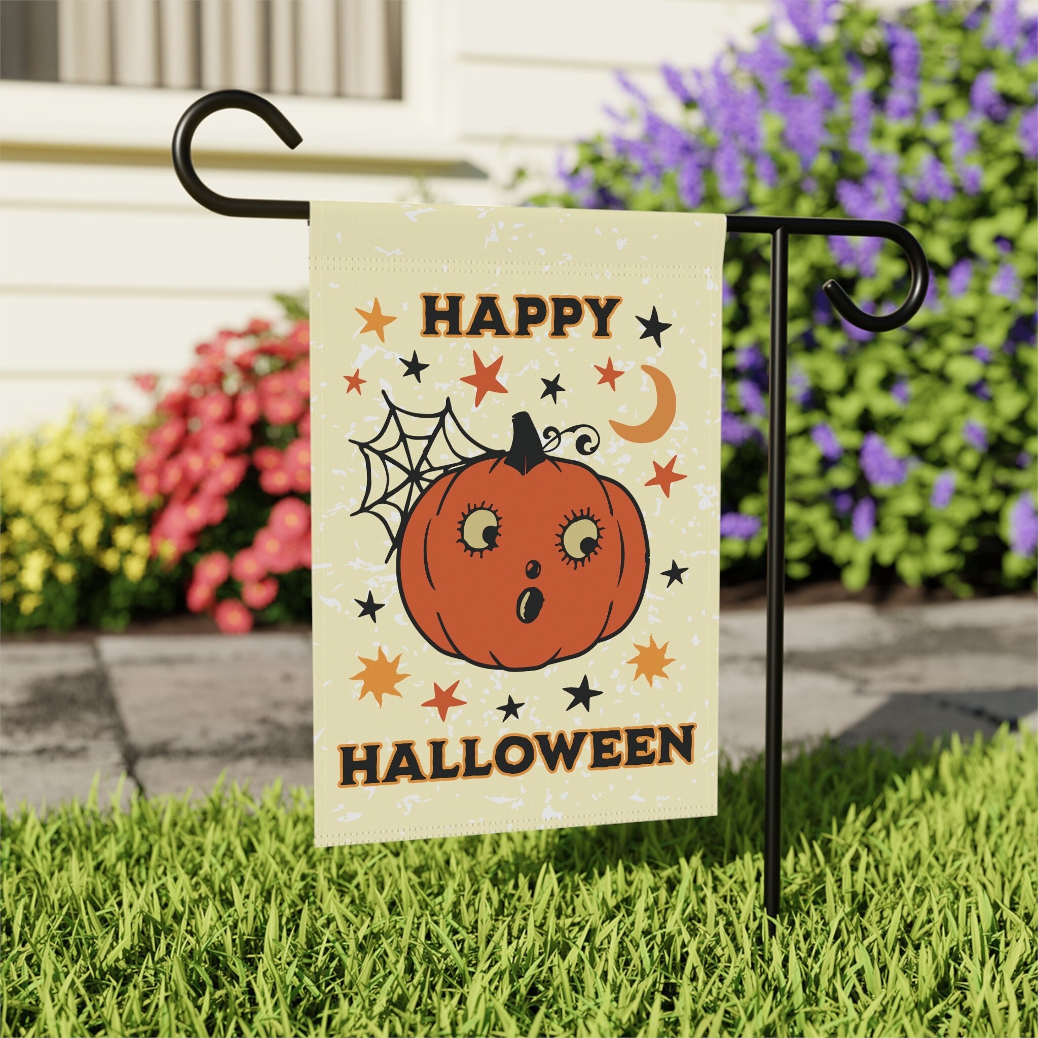 Artofy Gartenflagge 'Spooky Ghost' – Halloween Deko Aus Jute, 30,5x45,7 Cm