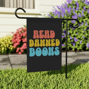 Read Banned Books Flag Book Lover Gift Protest Flag Resist Flag Equality House Banner Social Justice Yard Sign Library School Lawn Flag