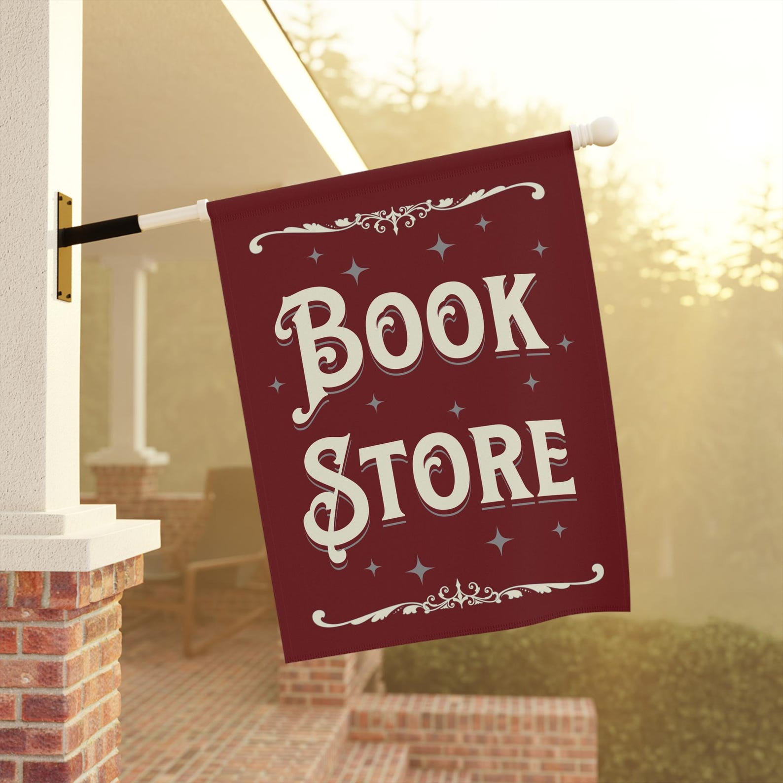 Book Store Flag Book Shop Sign Vintage Book Store Flag Decor Gothic ...