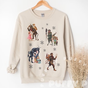 Krampus Ugly Christmas Sweater Vintage Holiday Sweatshirt Funny Goth Christmas Shirt Unisex Scary Spooky Christmas Horror Lover Witchy Gift