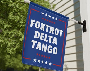 Anti Trump Flag Foxtrot Delta Tango Subtle FDT F*ck Trump Sign Feminist Flag Resist Fascism Democrat House Banner Democrat Yard Sign