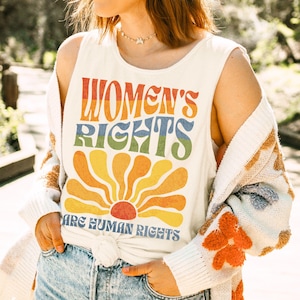 Feminist Tank Top Comfort Colors Womens Rights are Human Rights Pro Choice Tee Resist Fascism Shirt Womens Rights Pro Roe Social Justice FDT