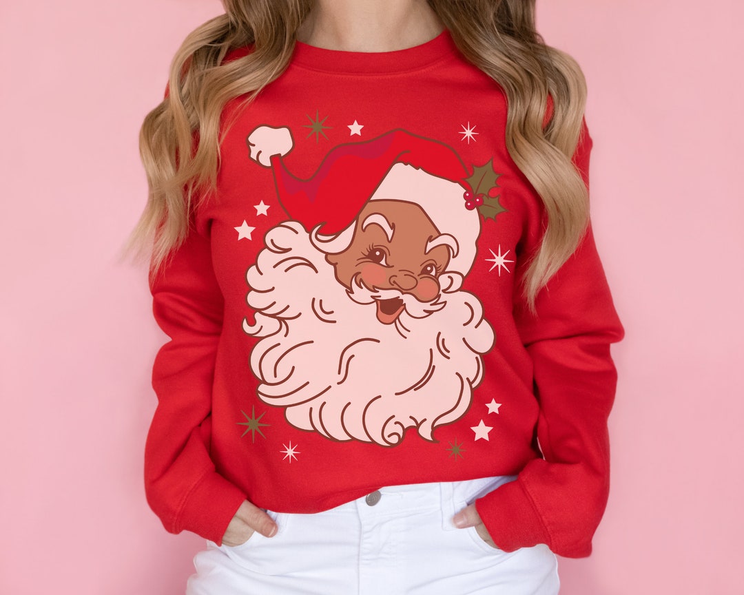 Afro Ivory Coast Christmas Sweatshirt Black Santa Afishapa - African Pattern LT15 main image 1