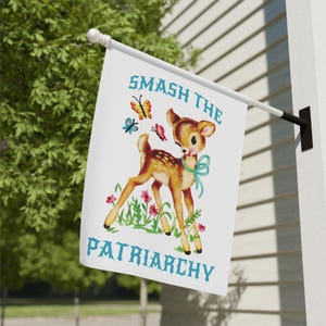 Feminist Flag Smash the Patriarchy Womens Rights Flag Pro Choice Resist Flag Cute Easter Flag Pro Roe Garden Flag Spring Garden Flag