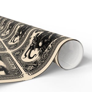 Krampus Wrapping Paper Roll, Vintage Tarot Card, Goth Christmas Gift Wrap, Creepmas Holiday Wrap, Merry Gothmas, Witchy Horror Lover Gift image 4