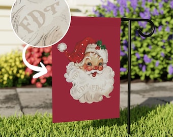 Subtle FDT Christmas Garden Flag F*ck Trump Anti Trump Retro Santa Funny Christmas Yard Flag Holiday Outdoor Decor Resist Fascism