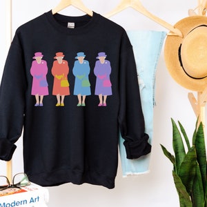 Queen Elizabeth Rainbow Sweatshirt - Pop Art Queen of England Memoriam Sweater, LGBTQ LGBTQIA Rainbow Tee, RIP Her Majesty, Anglophile Gift