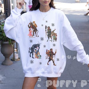 Krampus Ugly Christmas Sweater Vintage Holiday Sweatshirt Funny Goth Christmas Shirt Unisex Scary Spooky Christmas Horror Lover Witchy Gift