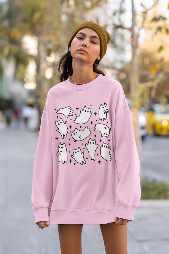 Pastel Goth Shirts For Women, Cute Ghost Cat Tee Shirts Pastel Goth Shirts For Women, Cute Ghost Cat Tee Shirts