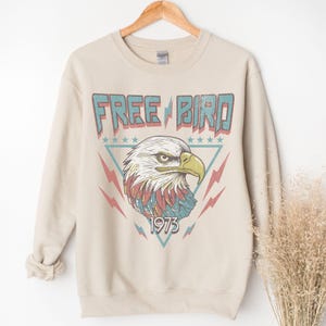 Free Bird Shirt Retro Music Shirt 1973 Old School Band Sweatshirt America Eagle Retro 70s Vintage Hoodie Freedom Southern Rock 70s 80s