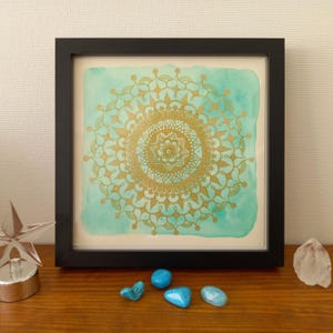TROPIC incorniciato - Mandala verde e oro